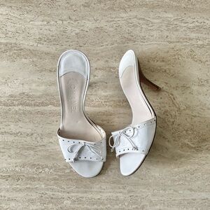 Vintage Chanel CC Bow Sandal Mule Heels